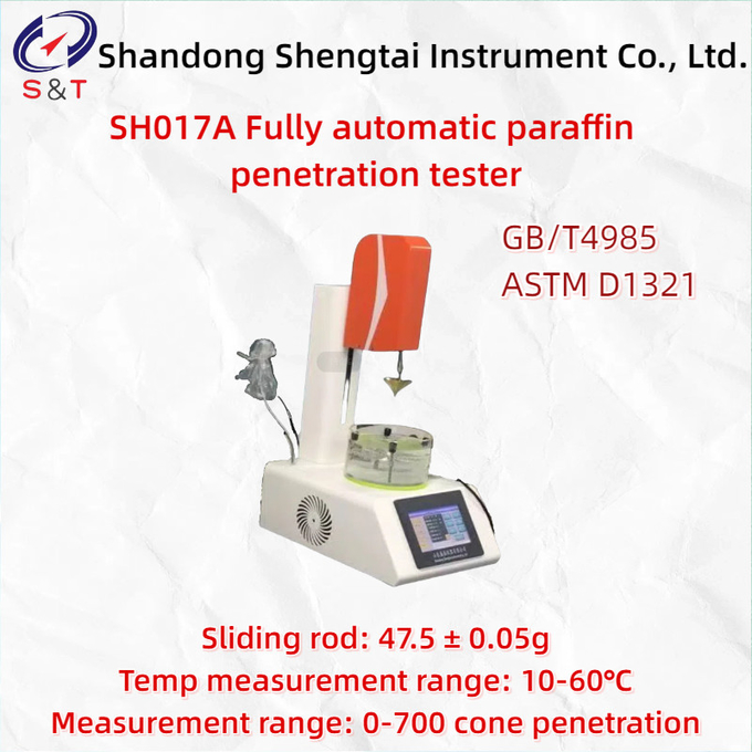 10-60 ℃ Fully Automatic Paraffin Penetration Tester ASTM D1321 Sliding Rod 47.5±0.05g 0